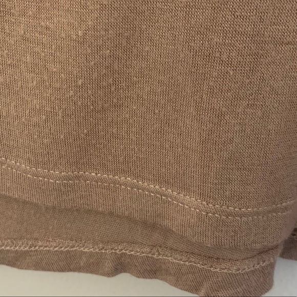 Brown Tee With Black Leather Pocket and Sleeves - Picture 3 of 10